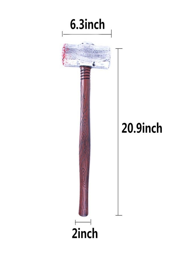 Soochat Halloween Hammer Props, Plastic Bloody Hammer, Plastic Fake Hammer, Halloween Cosplay Costume Party Trick Props - Image 3